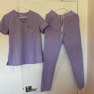 Figs Lavender Dew Catarina Top Small and Yola *High Waisted* Pant Small Tall